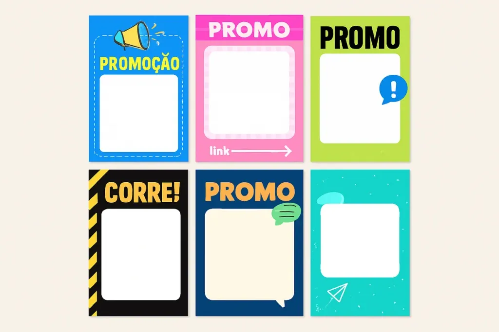 Exemplos de templates de anúncio do DivulgaNinja